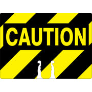 CAUTION BLK/YEL STRIPES - CAUTION SIGN - CAUTION BLK/YEL STRIPES - CAUTION SIGN, 10X14, Plastic (.040)