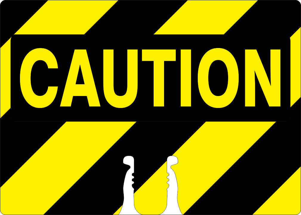 CAUTION - CONE TOPPER SIGN DOUBLE SIDED - CAUTION - CONE TOPPER SIGN DOUBLE SIDED, 10X14, Plastic (.040)
