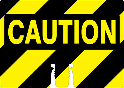 CAUTION - CONE TOPPER SIGN DOUBLE SIDED