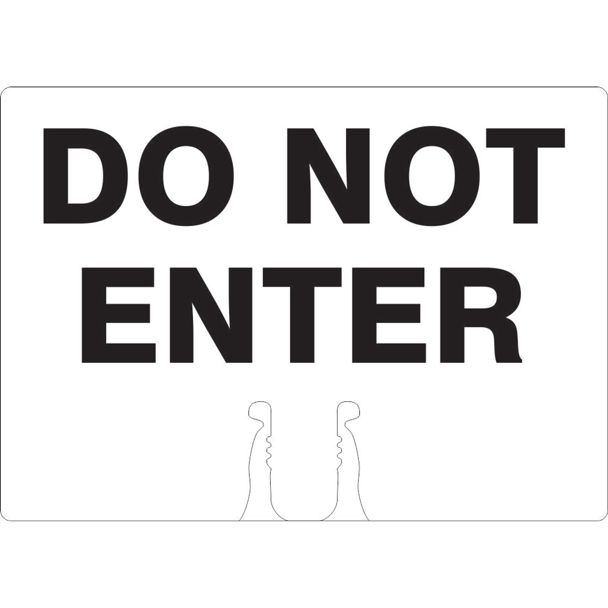 DO NOT ENTER - CONE TOPPER SIGN DOUBLE SIDED - DO NOT ENTER - CONE TOPPER SIGN DOUBLE SIDED, 10X14, Plastic (.040)