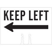 KEEP LEFT (LEFT ARROW) - CONE TOPPER SIGN DOUBLE SIDED - KEEP LEFT (LEFT ARROW) - CONE TOPPER SIGN DOUBLE SIDED, 10X14, Plastic (.040)