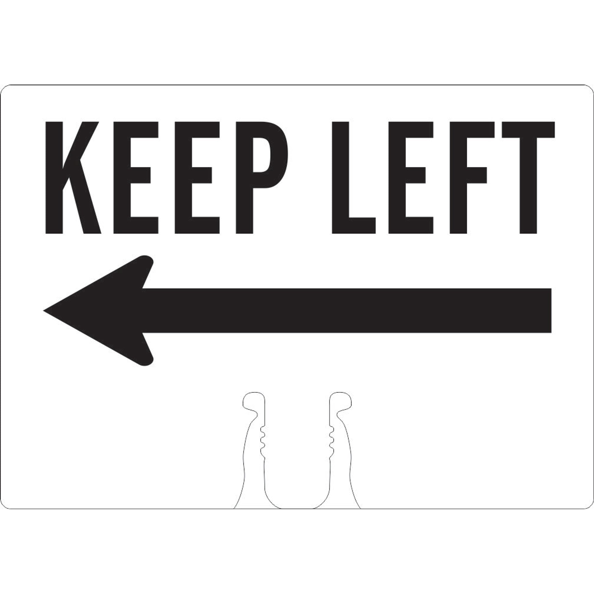 KEEP LEFT (LEFT ARROW) - CONE TOPPER SIGN DOUBLE SIDED - KEEP LEFT (LEFT ARROW) - CONE TOPPER SIGN DOUBLE SIDED, 10X14, Plastic (.040)