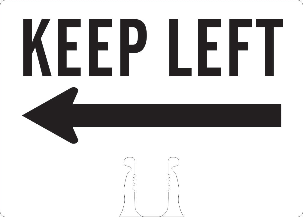 KEEP LEFT (LEFT ARROW) - CONE TOPPER SIGN DOUBLE SIDED - KEEP LEFT (LEFT ARROW) - CONE TOPPER SIGN DOUBLE SIDED, 10X14, Plastic (.040)