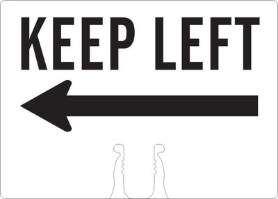 KEEP LEFT (LEFT ARROW) - CONE TOPPER SIGN DOUBLE SIDED