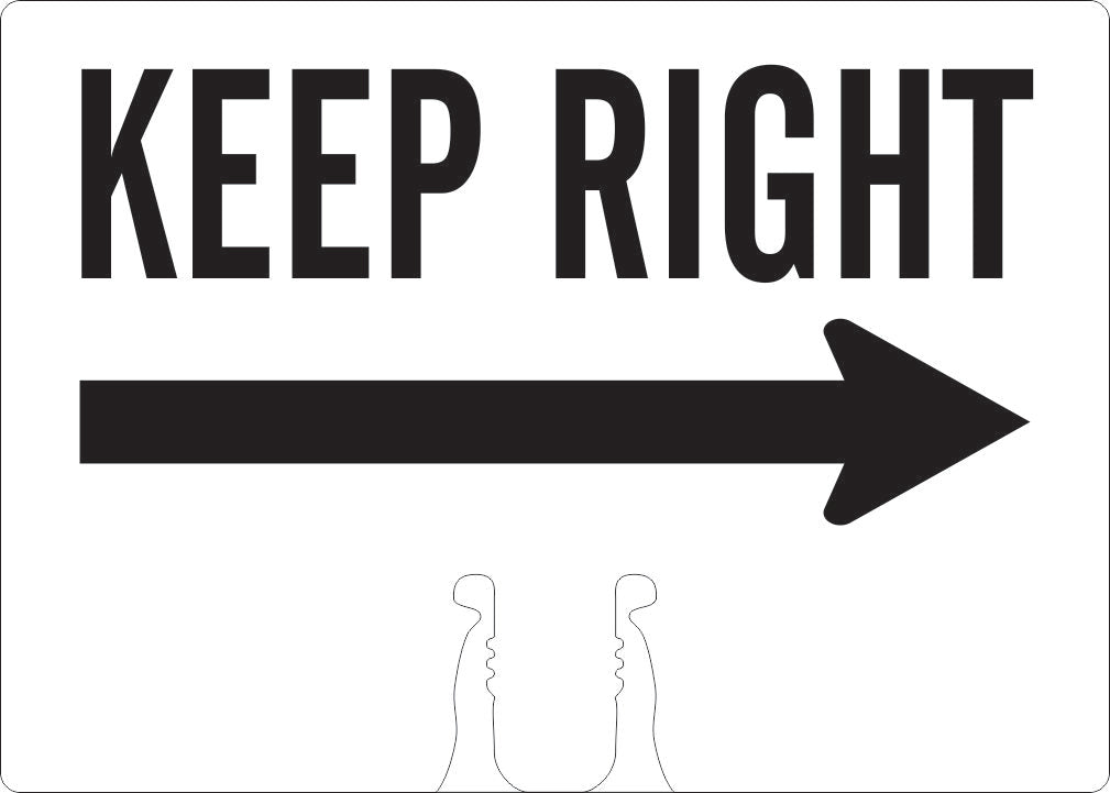 KEEP RIGHT (RIGHT ARROW) - CONE TOPPER SIGN DOUBLE SIDED - KEEP RIGHT (RIGHT ARROW) - CONE TOPPER SIGN DOUBLE SIDED, 10X14, Plastic (.040)