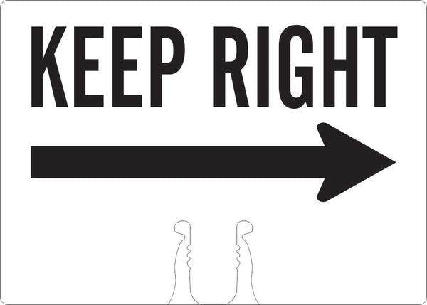 KEEP RIGHT (RIGHT ARROW) - CONE TOPPER SIGN DOUBLE SIDED