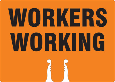WORKERS WORKING - CONE TOPPER SIGN DOUBLE SIDED