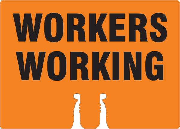 WORKERS WORKING - CONE TOPPER SIGN DOUBLE SIDED
