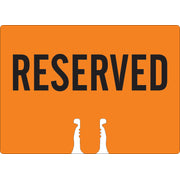 RESERVED - CONE TOPPER SIGN DOUBLE SIDED - RESERVED - CONE TOPPER SIGN DOUBLE SIDED, 10X14, Plastic (.040)