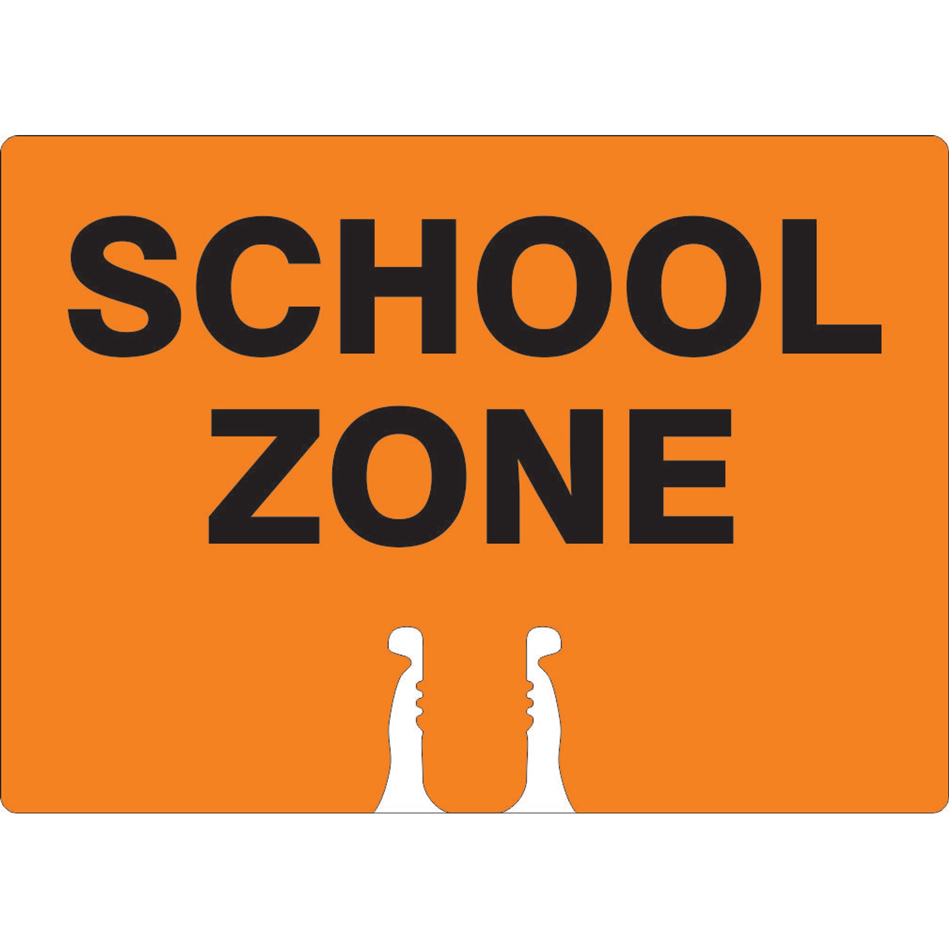 SCHOOL ZONE - CONE TOPPER SIGN DOUBLE SIDED - SCHOOL ZONE - CONE TOPPER SIGN DOUBLE SIDED, 10X14, Plastic (.040)