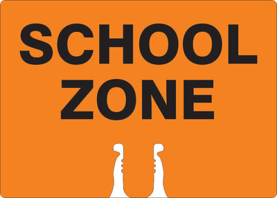 SCHOOL ZONE - CONE TOPPER SIGN DOUBLE SIDED
