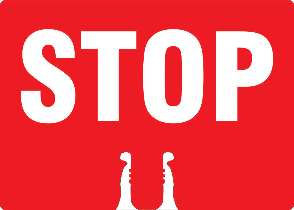 STOP - CONE TOPPER SIGN DOUBLE SIDED - STOP - CONE TOPPER SIGN DOUBLE SIDED, 10X14, Plastic (.040)
