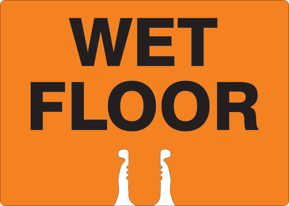 WET FLOOR - CONE TOPPER SIGN DOUBLE SIDED - WET FLOOR - CONE TOPPER SIGN DOUBLE SIDED, 10X14, Plastic (.040)