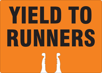 YIELD TO RUNNERS - CONE TOPPER SIGN DOUBLE SIDED