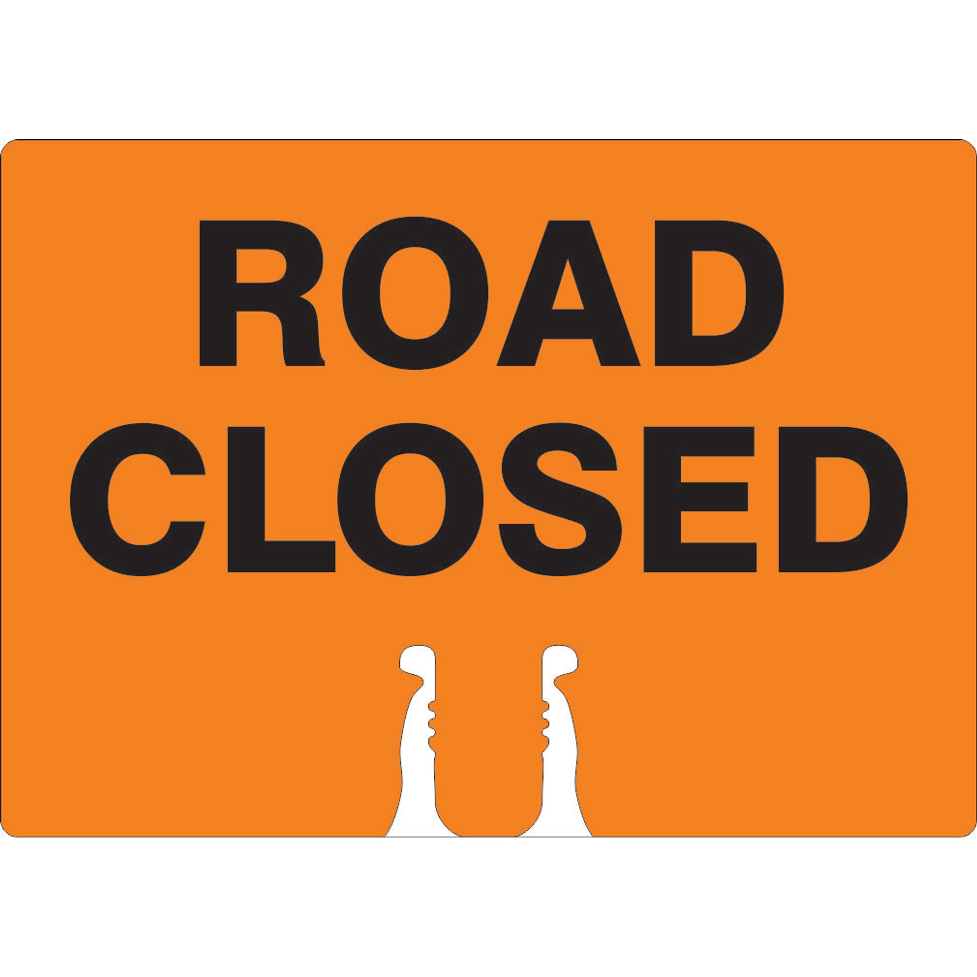 ROAD CLOSED - CONE TOPPER SIGN DOUBLE SIDED - ROAD CLOSED - CONE TOPPER SIGN DOUBLE SIDED, 10X14, Plastic (.040)