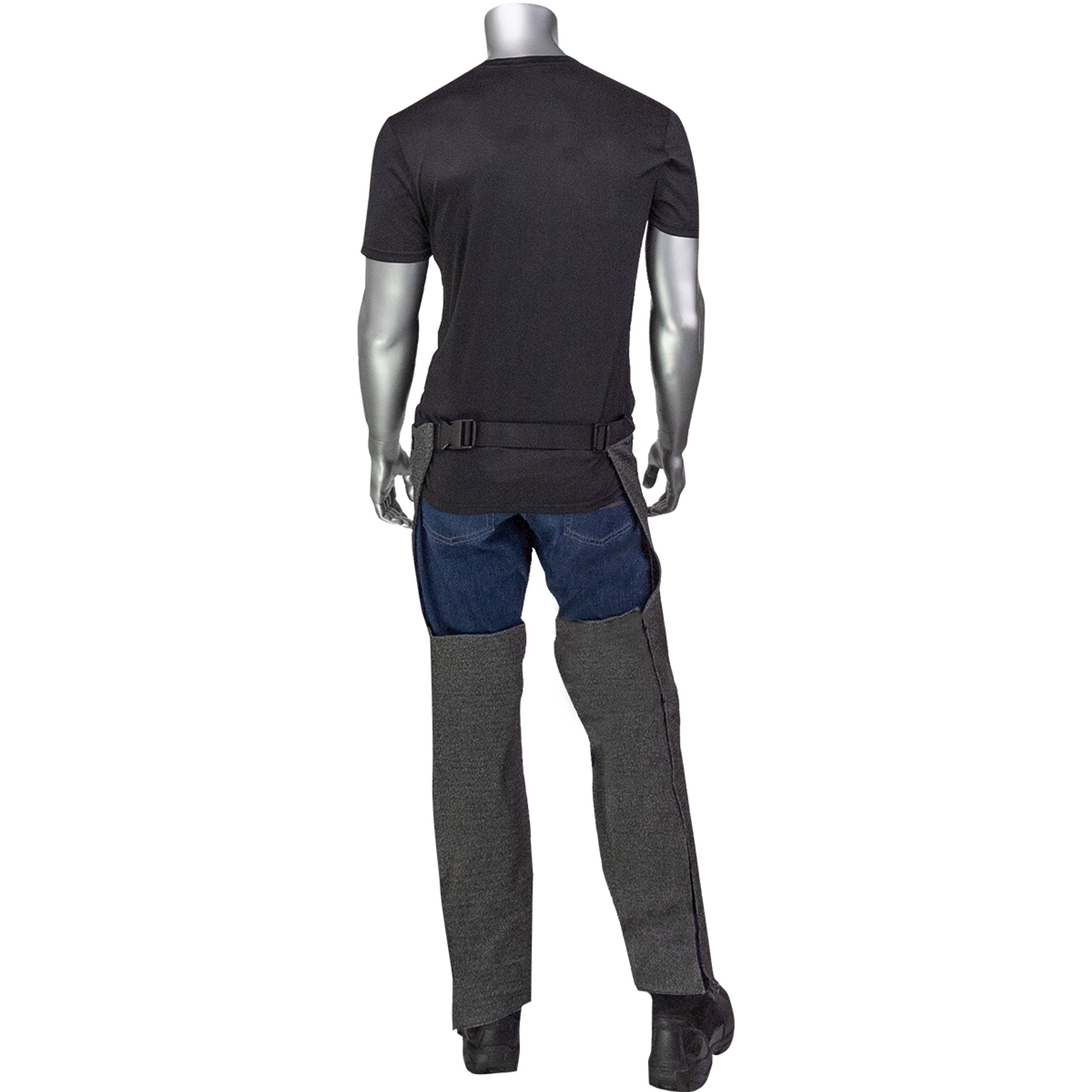 Kut Gard ATA PreventWear Blended Cut Resistant Chaps that Wrap Around Legs Adjustable Hook & Loop Straps - Dark Gray - 1/EA - CHAPS-2.5-MR
