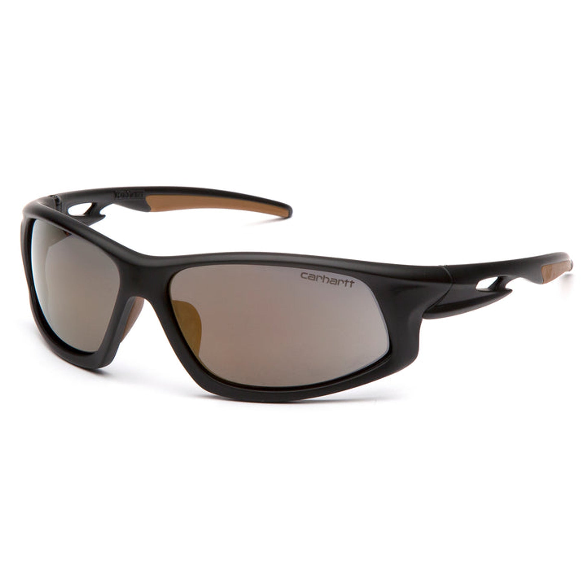 Carhartt - Ironside - Safety Eyewear - Black and Tan Frame/Antique Mirror Anti-Fog Lens - 12/Pair