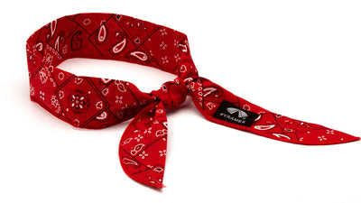 Pyramex Beaded Cooling Bandana Hard Hat 12 Pack Red Paisley