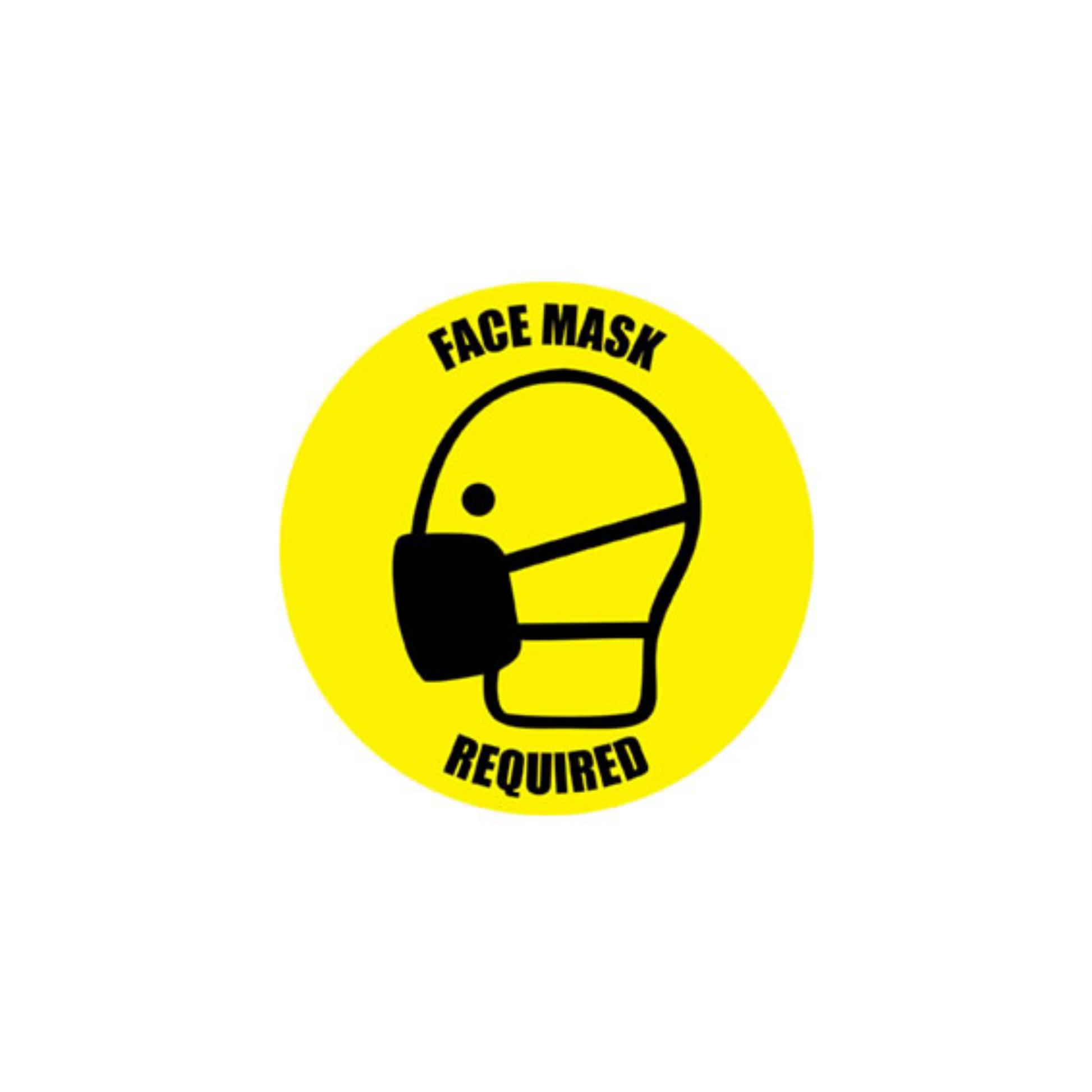 6" CIRCLE SIGNS - Circle Sign "Face Mask Required" - LS-SIGN 36 #0786 -UEN