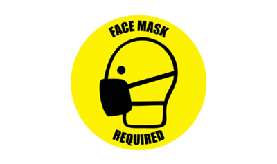 16" CIRCLE SIGNS - Circle Sign "Face Mask Required" - LS-SIGN 256 #0788 -UEN