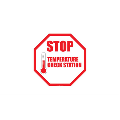 30" OCTAGON SIGNS - Octagon Sign "Stop Temperature Check Station" - DSV-SIGN 900 #0747 -UEN