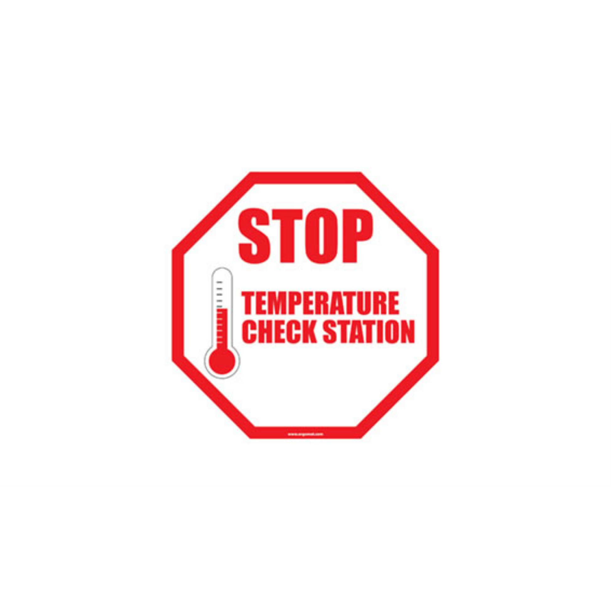 16" OCTAGON SIGNS - Octagon Sign "Stop Temperature Check Station" - DSV-SIGN 256 #0743 -UEN