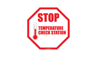 20" OCTAGON SIGNS - Octagon Sign "Stop Temperature Check Station" - LS-SIGN 400 #0745 -UEN