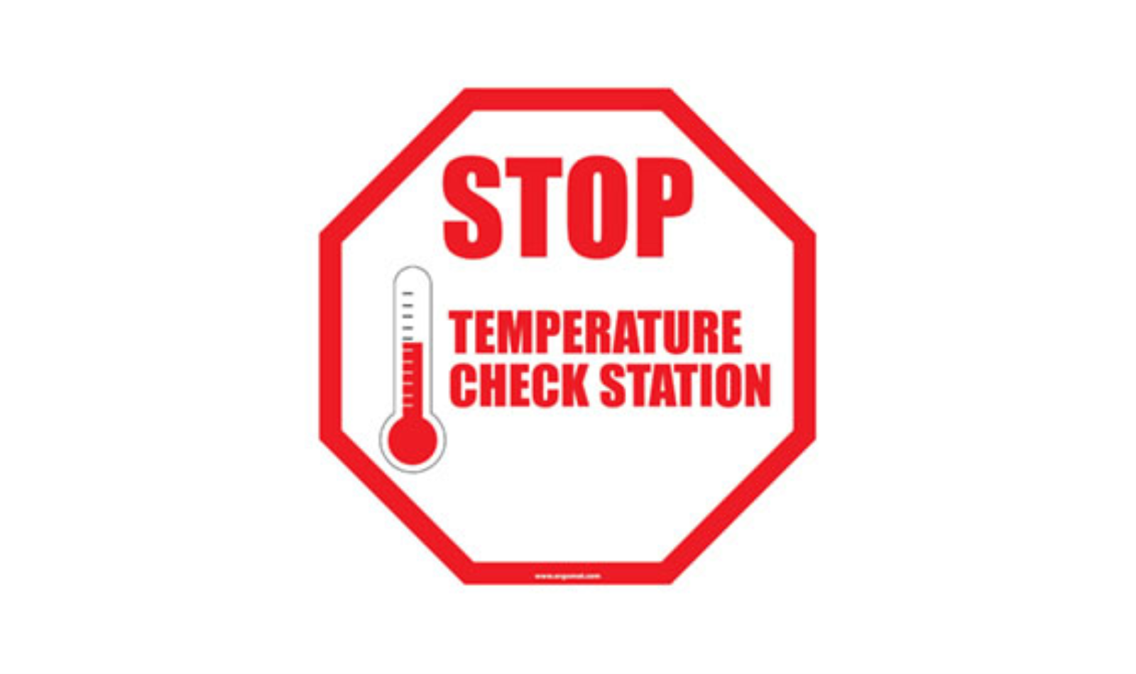 6" OCTAGON SIGNS -  Octagon Sign "Stop Temperature Check Station" - LS-SIGN 36 #0741 -UEN