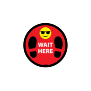 24" CIRCLE SIGNS -  Circle Sign "Wait Here" - LS-SIGN 576 #0800 -UEN
