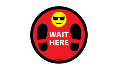 24" CIRCLE SIGNS - Circle Sign "Wait Here" - LS-SIGN 576 #0800 -UEN