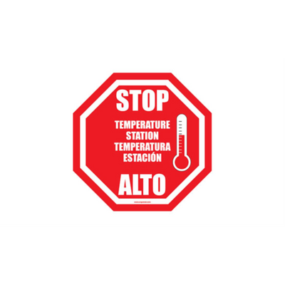 32" OCTAGON SIGNS - Octagon Sign "Stop Temperature Station" - Bilingual (English/Spanish) - DSV-SIGN 1024 #4203 -UEN