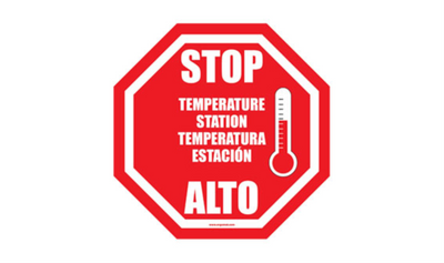 12" OCTAGON SIGNS - Octagon Sign "Stop Temperature Station" - Bilingual (English/Spanish) - DSV-SIGN 144 #4197 -UEN