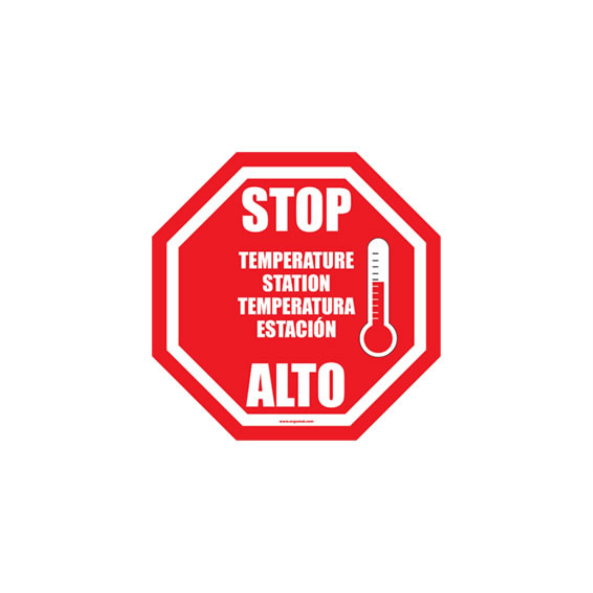 32" OCTAGON SIGNS -  Octagon Sign "Stop Temperature Station" - Bilingual (English/Spanish) - LS-SIGN 1024 #4203 -UEN