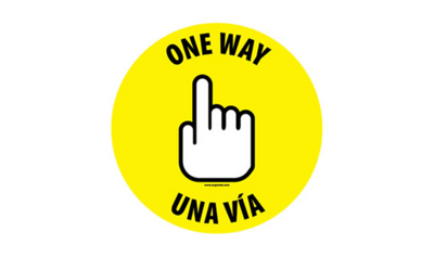 16" CIRCLE SIGNS - Circle Sign "One Way" - Bilingual (English/Spanish) - LS-SIGN 256 #0824 -UEN