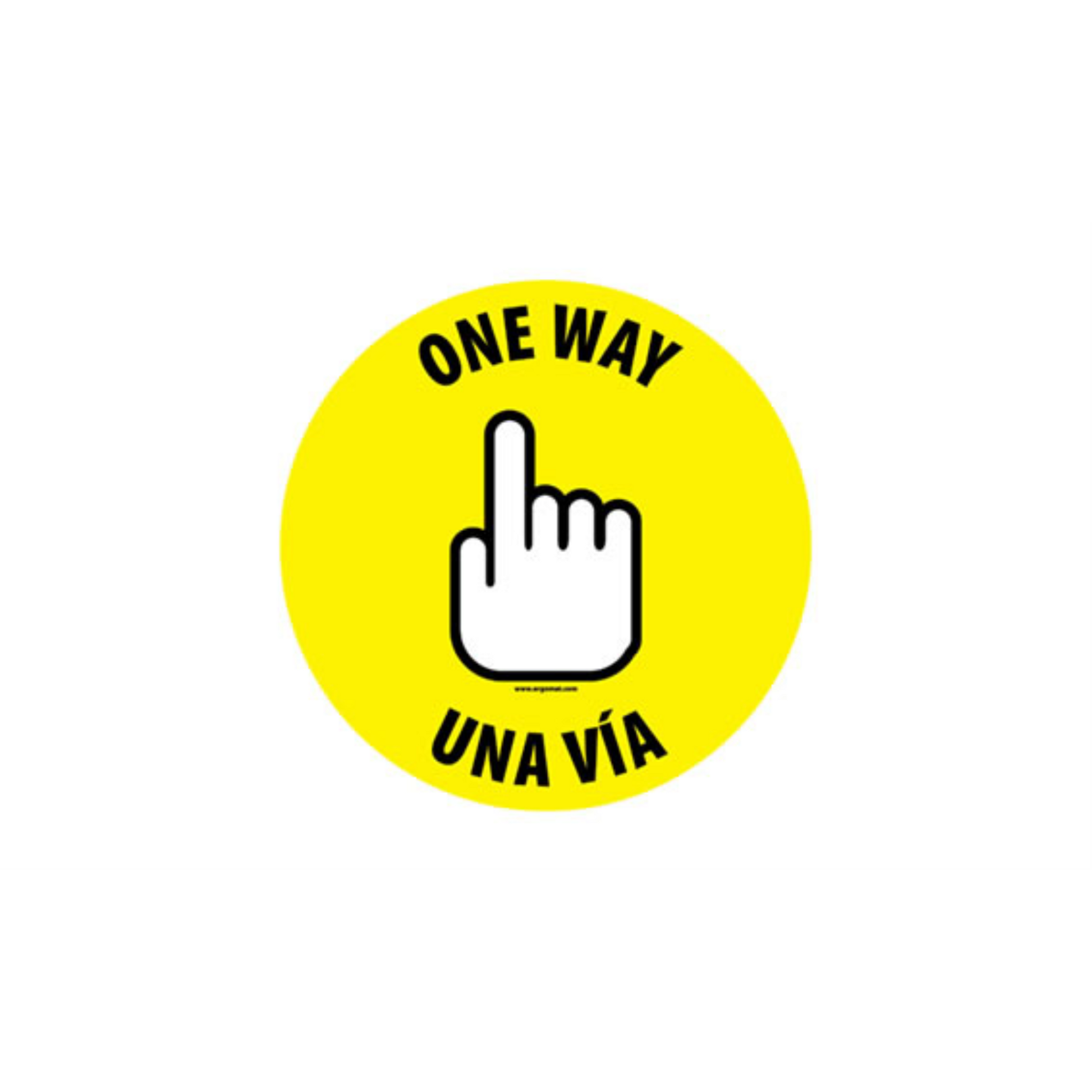 20" CIRCLE SIGNS -  Circle Sign "One Way" - Bilingual (English/Spanish) - DSV-SIGN 400 #0826 -UEN