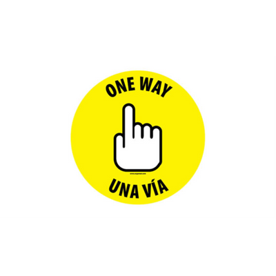 6" CIRCLE SIGNS - Circle Sign "One Way" - Bilingual (English/Spanish) - DSV-SIGN 36 #0822 -UEN
