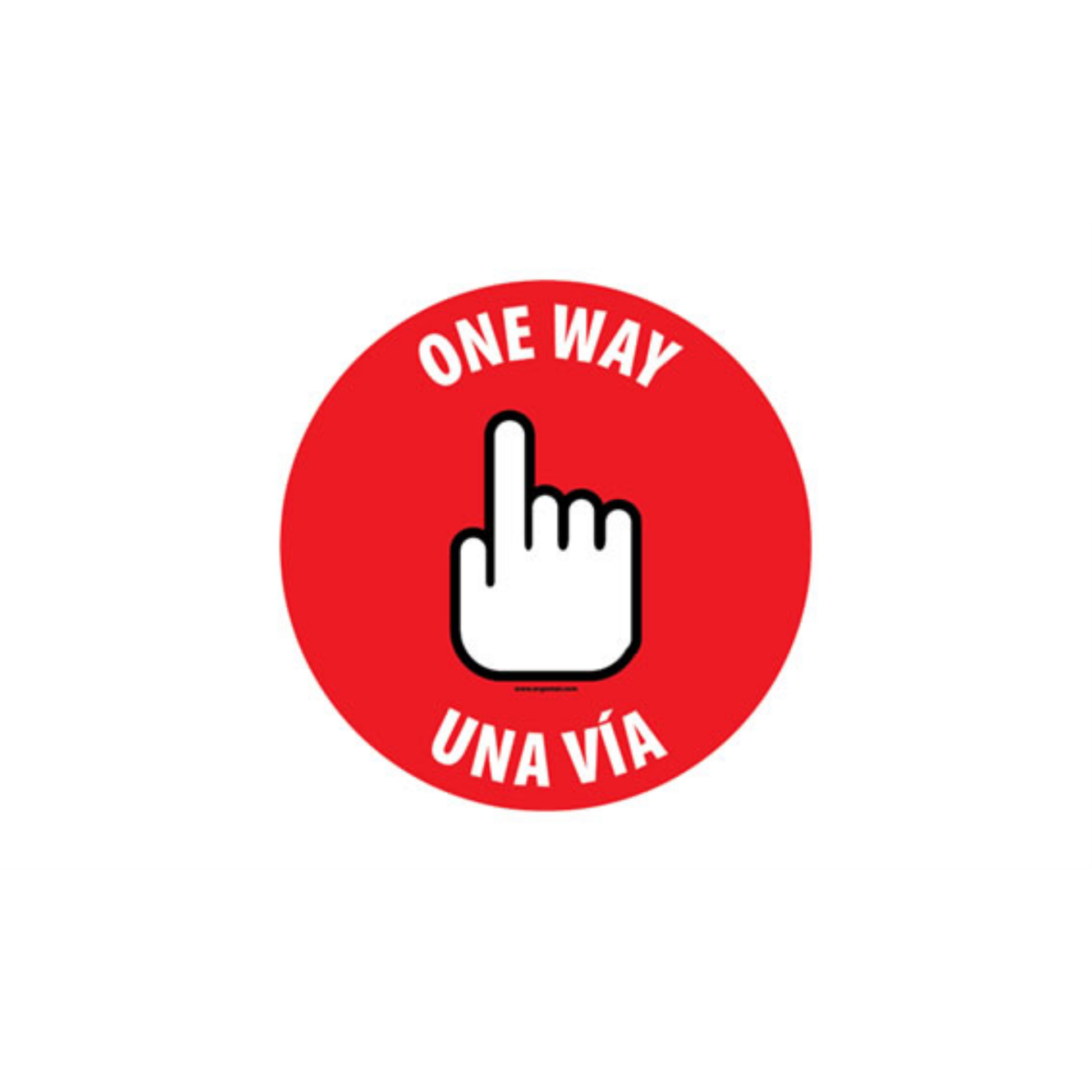 17" CIRCLE SIGNS - Circle Sign "One Way" - Bilingual (English/Spanish) - LS-SIGN 289 #0834 -UEN