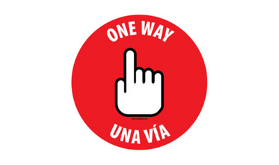 16" CIRCLE SIGNS - Circle Sign "One Way" - Bilingual (English/Spanish) - DSV-SIGN 256 #0833 -UEN