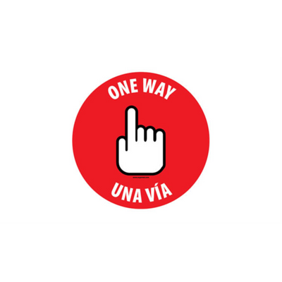 32" CIRCLE SIGNS - Circle Sign "One Way" - Bilingual (English/Spanish) - LS-SIGN 1024 #0838 -UEN