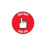 17" CIRCLE SIGNS -  Circle Sign "One Way" - Bilingual (English/Spanish) - LS-SIGN 289 #0834 -UEN