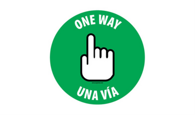 4" CIRCLE SIGNS - Circle Sign "One Way" - Bilingual (English/Spanish) - LS-SIGN 16 #3832 -UEN