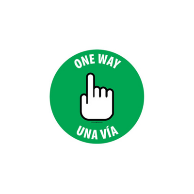 6" CIRCLE SIGNS -  Circle Sign "One Way" - Bilingual (English/Spanish) - DSV-SIGN 36 #3833 -UEN