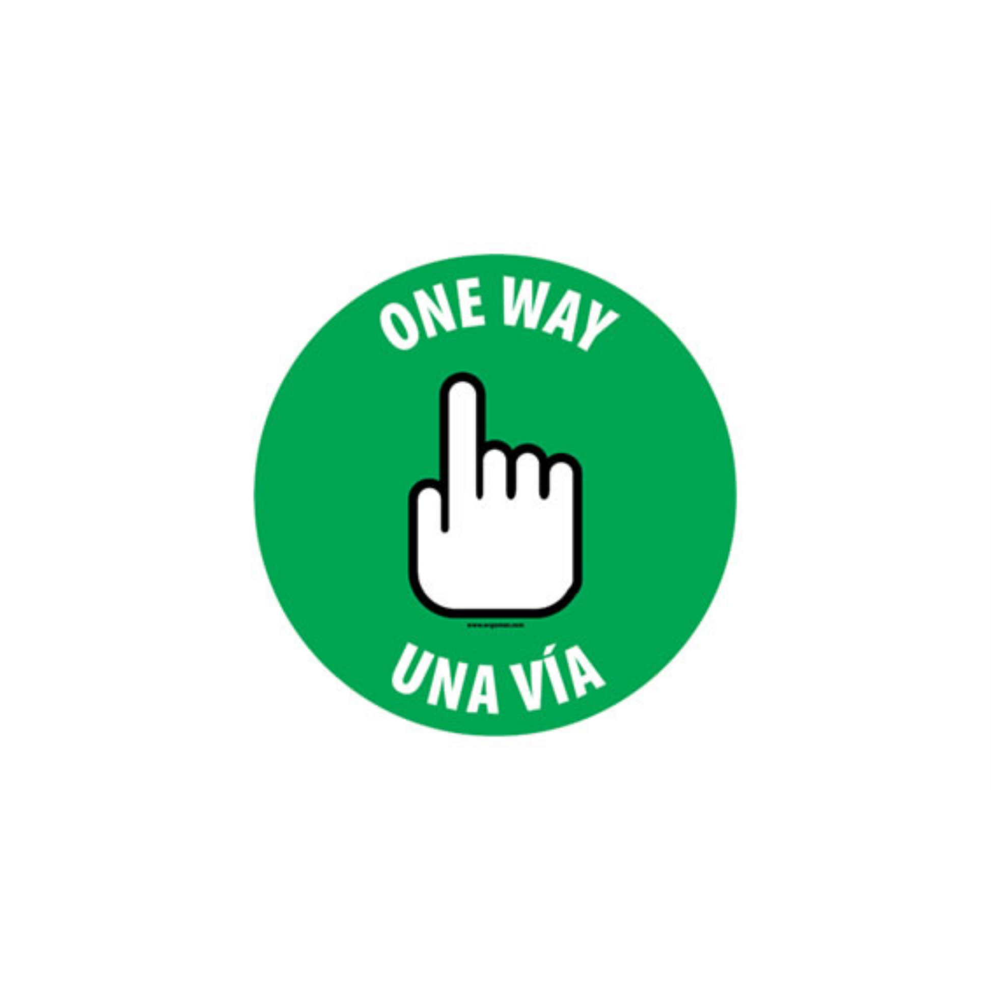20" CIRCLE SIGNS -  Circle Sign "One Way" - Bilingual (English/Spanish) - LS-SIGN 400 #3837 -UEN