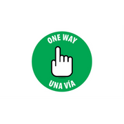 17" CIRCLE SIGNS -  Circle Sign "One Way" - Bilingual (English/Spanish) - DSV-SIGN 289 #3836 -UEN