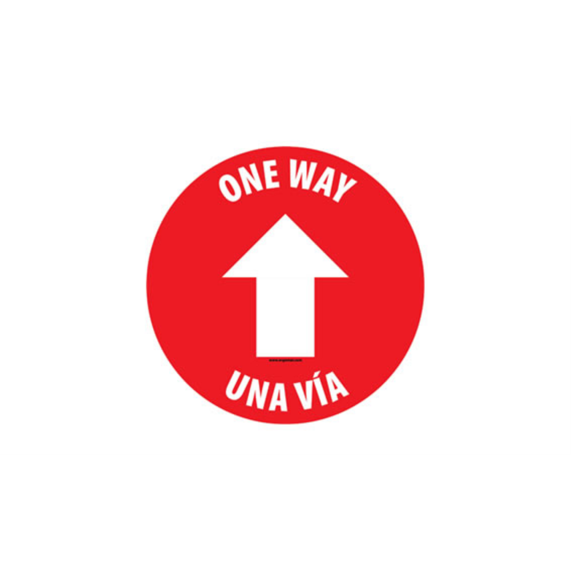4" CIRCLE SIGNS -  Circle Sign "One Way" - Bilingual (English/Spanish) - DSV-SIGN 16 #3841 -UEN