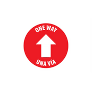 12" CIRCLE SIGNS -  Circle Sign "One Way" - Bilingual (English/Spanish) - LS-SIGN 144 #3843 -UEN