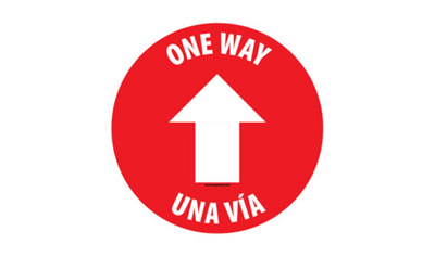 32" CIRCLE SIGNS - Circle Sign "One Way" - Bilingual (English/Spanish) - LS-SIGN 1024 #3849 -UEN