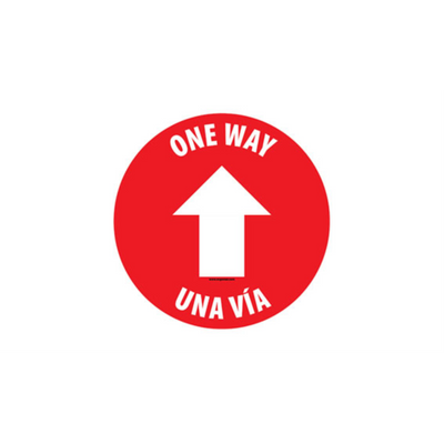 32" CIRCLE SIGNS - Circle Sign "One Way" - Bilingual (English/Spanish) - DSV-SIGN 1024 #3849 -UEN