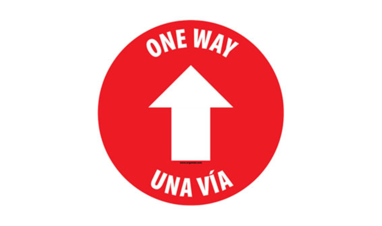6" CIRCLE SIGNS -  Circle Sign "One Way" - Bilingual (English/Spanish) - DSV-SIGN 36 #3842 -UEN