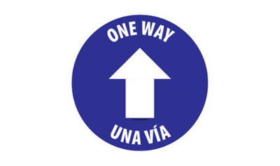 4" CIRCLE SIGNS - Circle Sign "One Way" - Bilingual (English/Spanish) - LS-SIGN 16 #3850 -UEN